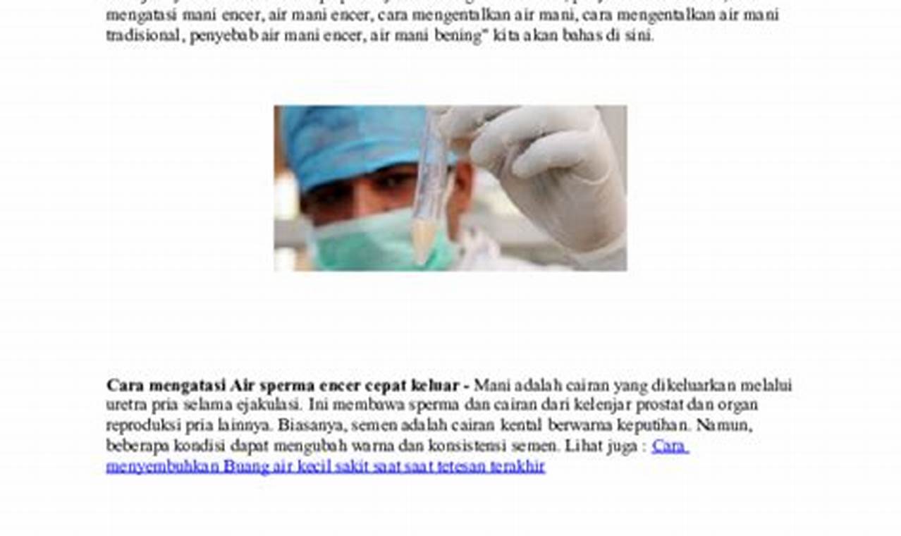 Cara Mengatasi Sperma Cepat Keluar Cara Mengatasi Sperma Cepat Keluar